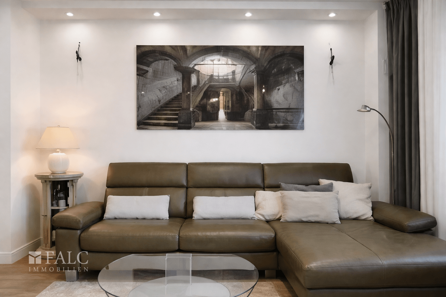 Blick auf die Couch, so gemütlich!