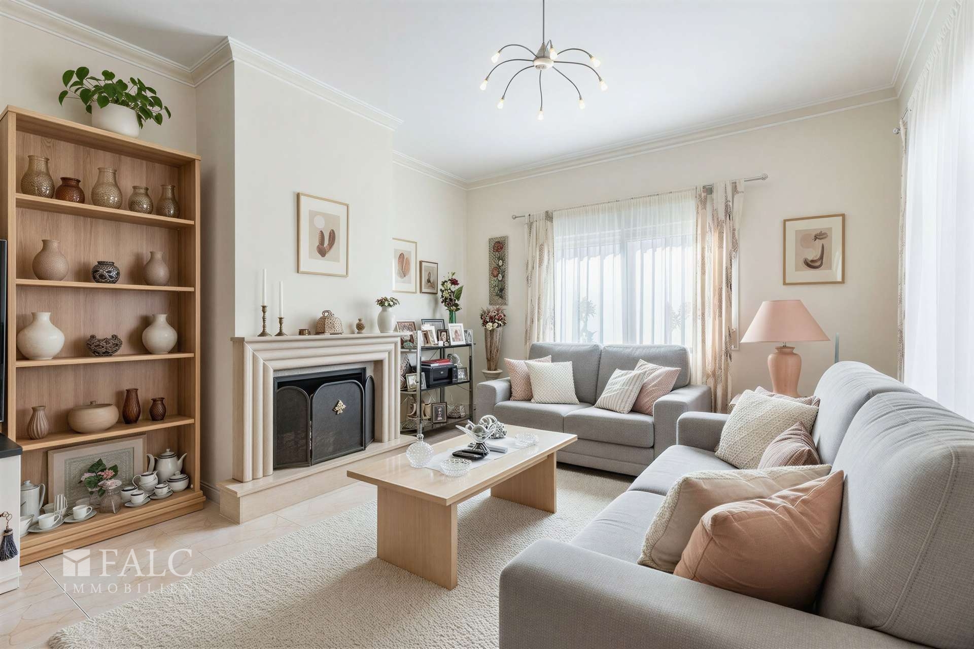 Wohnzimmer virtuelles Staging - (KI generiert)