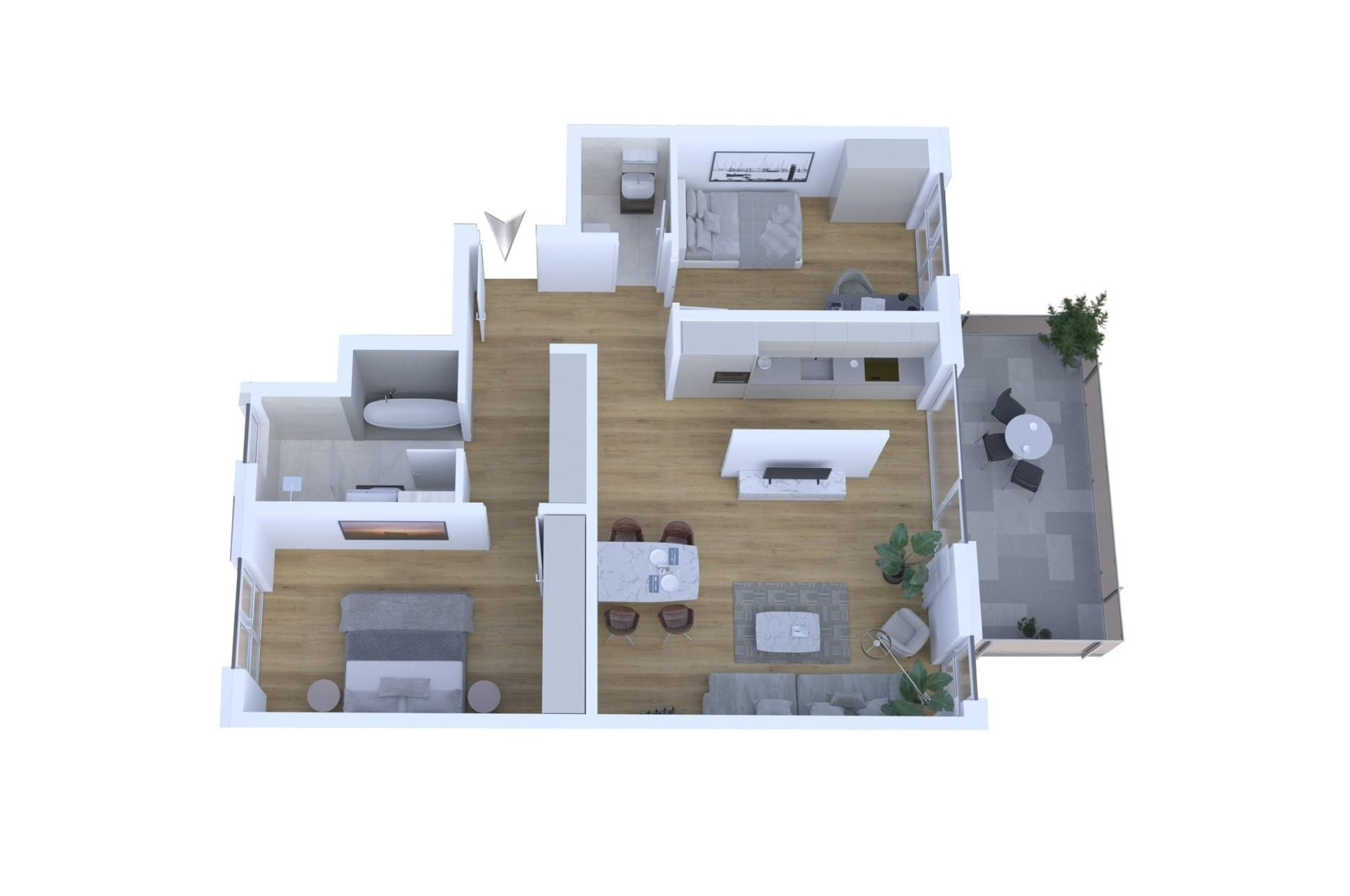 Grundriss WG 2, 4, 6