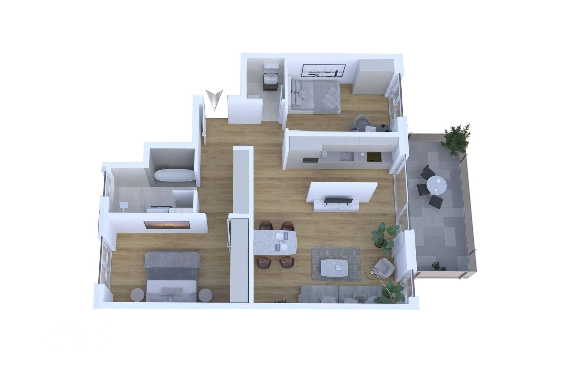 Grundriss WG 2, 4, 6 