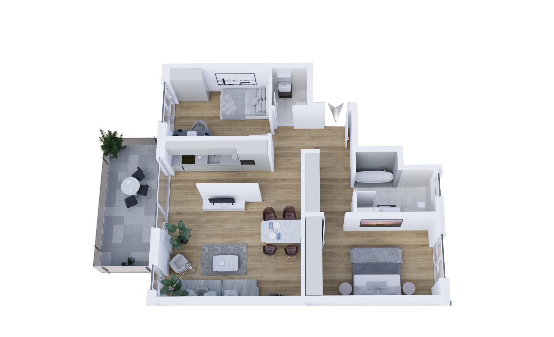 Grundriss WG 8, 10, 12