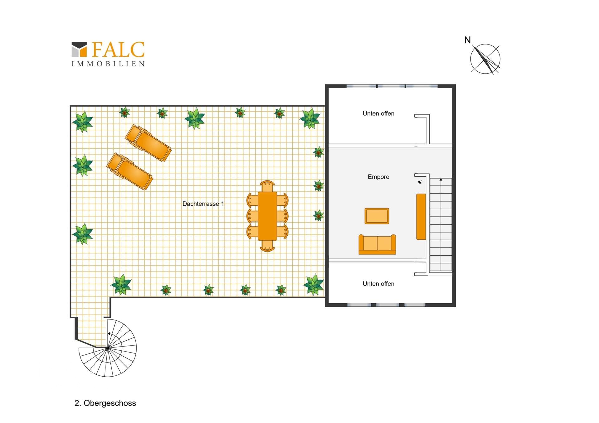 Grundriss Dachterrasse & Empore