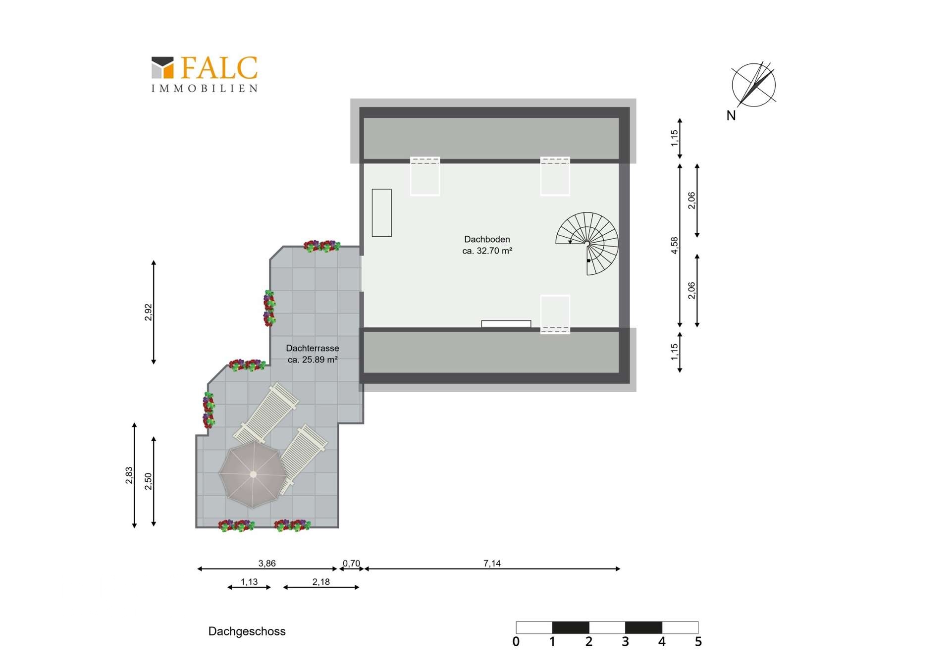 Dachboden-Dachterrasse