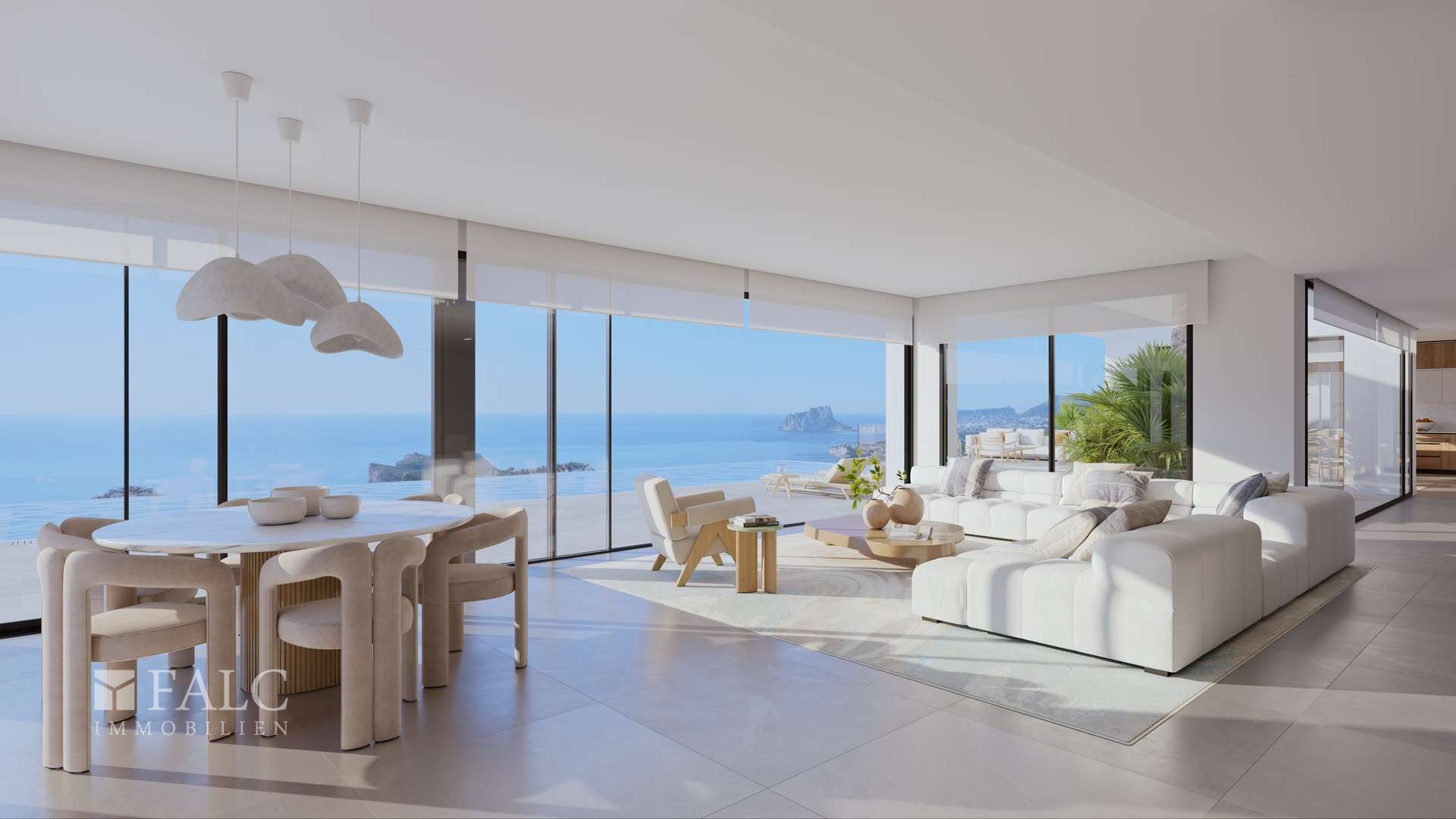 Wohnzimmer, Pool, Meer