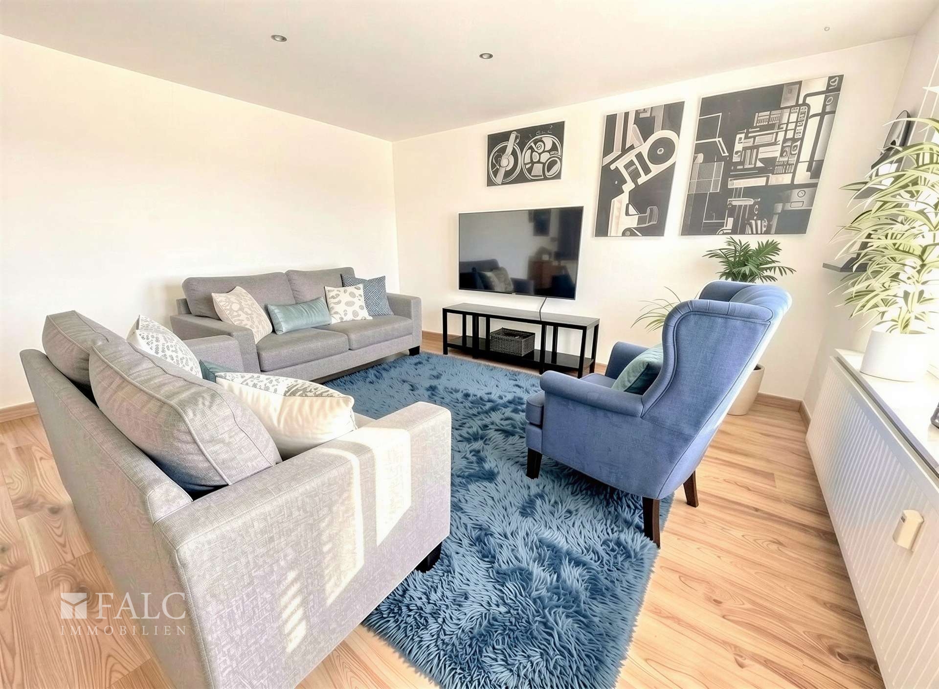 Wohn-Esszimmer (mit KI eingerichtet)