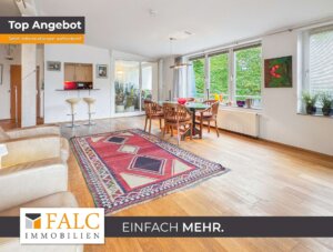 Moderne Wohnung mit großem Wohnbereich und Blick auf Lutherkirche !