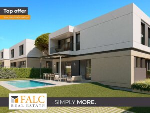 Moderne Neubau-Doppelhaushälfte mit Pool in Strandnähe in Puig de Ros