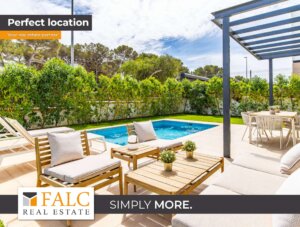 Sonnige Neubau-Doppelhaushälfte mit privatem Pool und Garten in Puig de Ros