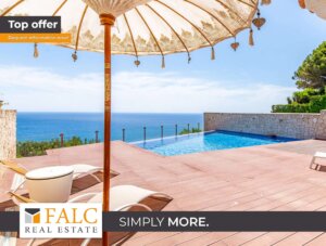 Einzigartige Doppelhaushälfte in 1.Meereslinie mit Pool in Puig de Ros