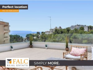 Stilvolles Penthouse mit Dachterrasse und Meerblick